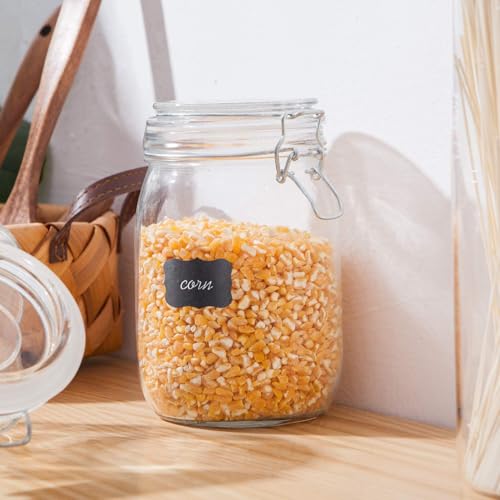32oz Set of 4 Glass Kitchen Storage Canister Mason Jars with Lids (32oz*4-round)