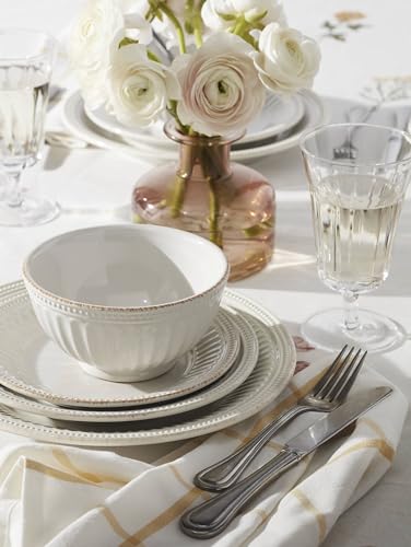 895721 French Perle Groove Dinner Plates (Dinner Plates, Set of 4)