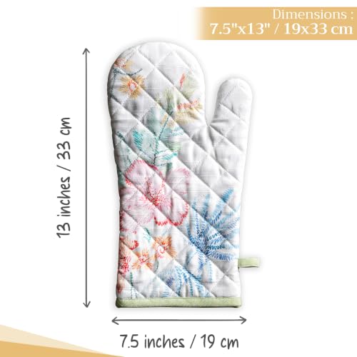 Maison d'Hermine Oven Gloves 100% Cotton Oven Mitt (102 - Paradise Island / 7.5" x 13" (Oven Mitt))