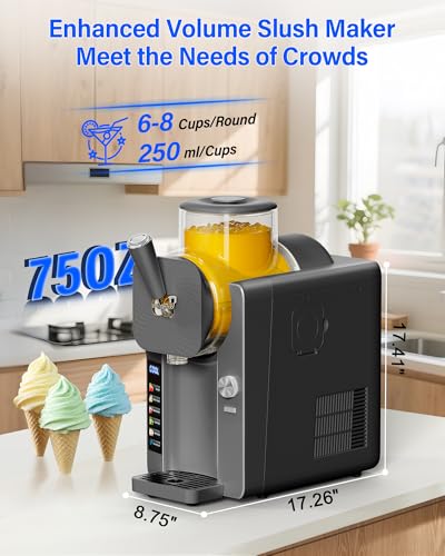 Slush Machine & Ice Cream Maker Machine 2 (75OZ 2-IN-1 - Grey)