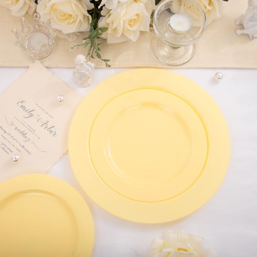 60PCS Yellow Plates (30 Count)
