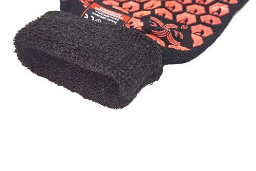 Heat Resistant Oven Glove (Black/Red / Regular Cuff (UPGRADE COMFORTABLE FIT))