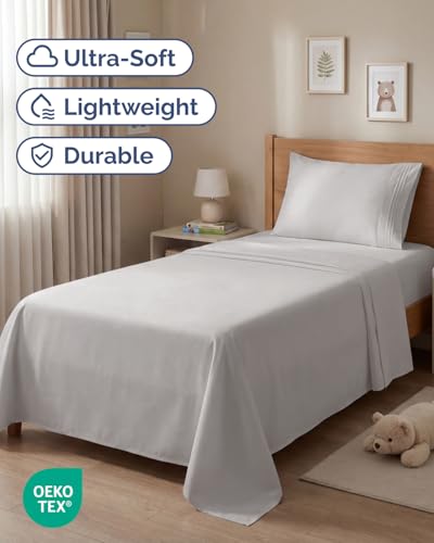 Twin Size 3 Piece Sheet Set (03 - Light Grey / Twin)