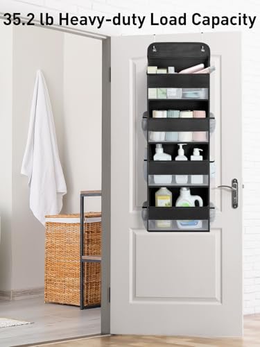 1 Pack Over the Door Organizer (Black / 4 Tier)