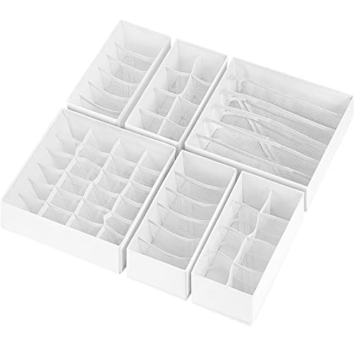 6 Pack Sock Underwear Drawer Organizer Dividers (6 Count)