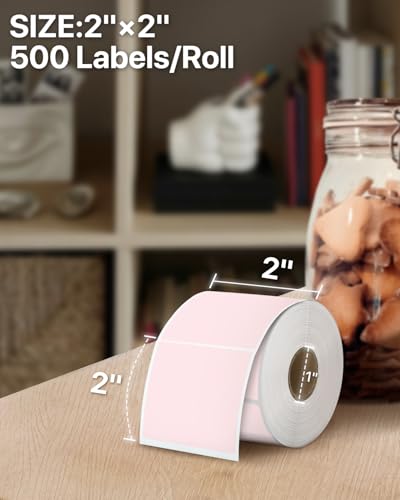 2"x2" Pink Square Thermal Labels