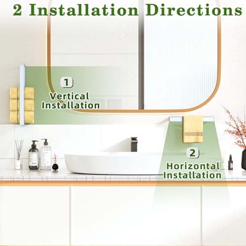 White Hand Towel Holder Towel Bar for Bathroom Wall Mounted 16 Inch (White / 16-Inch)