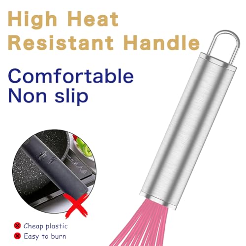 Pink Silicone Whisk Set of 3