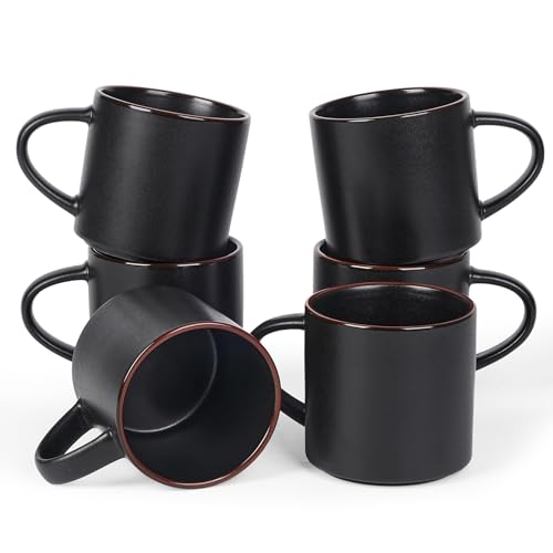 Coffee Mugs Set of 6 (Matte Black / 6pcs)