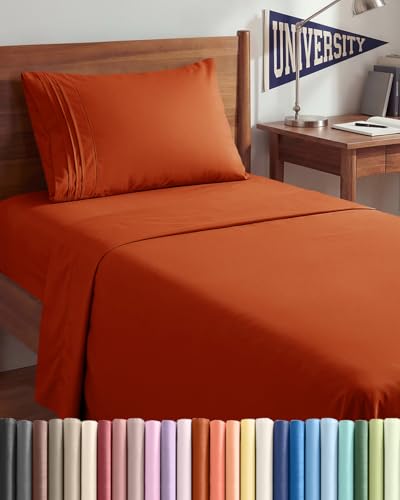 Twin XL 3 Piece Sheet Set (26 - Terracotta / Twin XL)