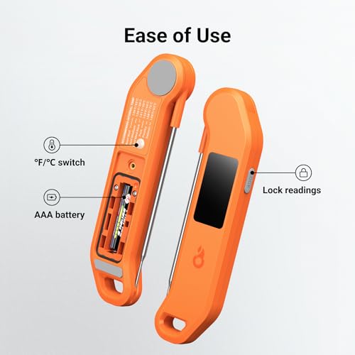 1 Sec Professional Digital Meat Thermometer (Orange)