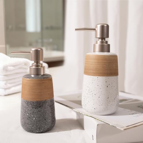 2 Pcs Ceramic Soap Dispenser Set (2 x 15 Oz Soap Dispenser)