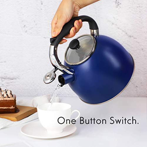 Whistling Tea Kettle for Stove Top (Blue)