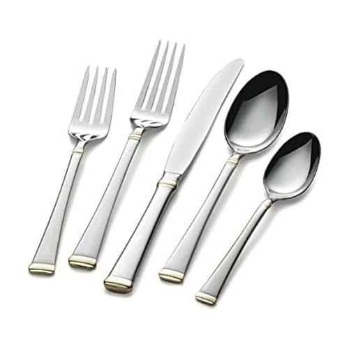 Harmony 65 Piece Flatware Set for 12 (65 Piece Set / Harmony Gold Accent)
