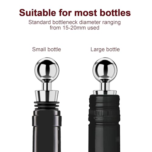 Wine Stoppers for Wine Bottles 3Pcs Vacuum Wine Bottle Stopper with Silicone Reusable Wine Corks (3 Count)