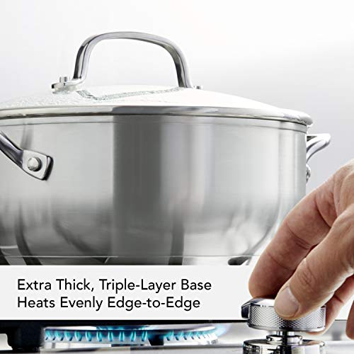 3 Ply Casserole with Lid (Silver / 4 Quarts)