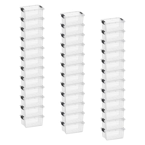1.85 Quart Clear Plastic Storage Boxes with Lids (1.85 Quart)