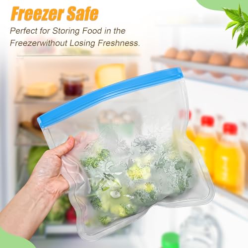 10 Pack Reusable Silicone Food Storage Bags (10 Count)