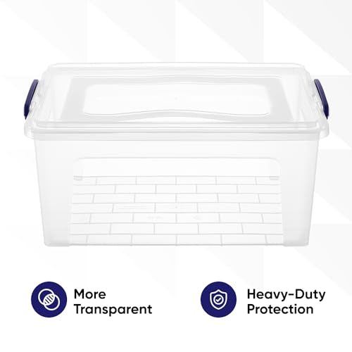 36 Quart Clear Plastic Storage Boxes with Lids (36 Quarts)