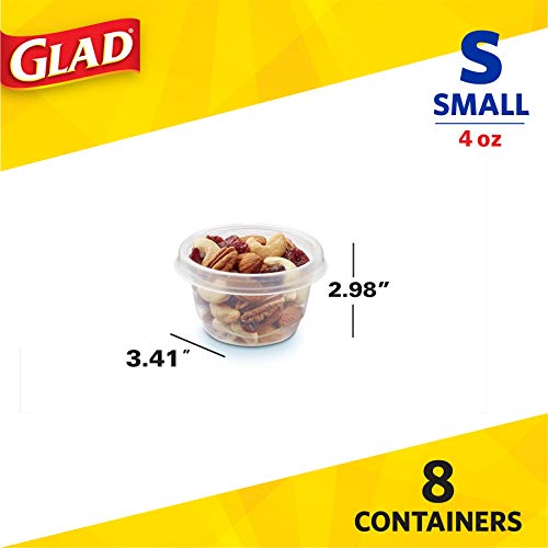 GladWare Mini Round Food Storage Containers (Round / 4 oz - 8 Count)