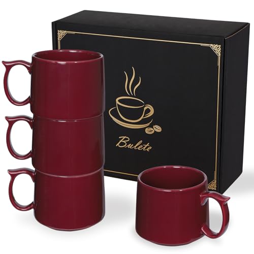 Coffee Mugs Gift Set of 4 (Red)