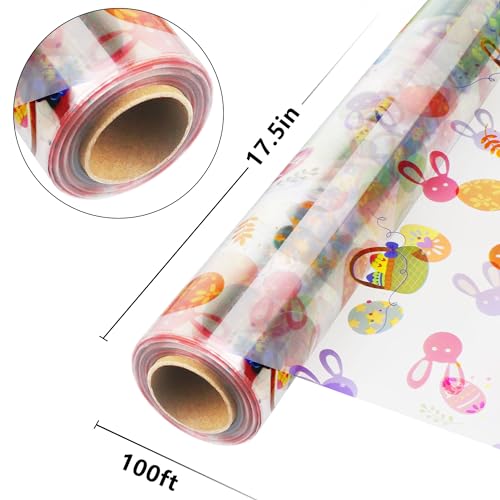 100ft Easter Cellophane Wrap Roll with Egg (145.83 Sq Ft)