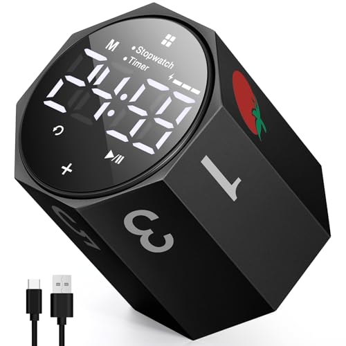 ADHD Pomodoro Timer Metal Gravity Rotation 1.8” LED Large Screen