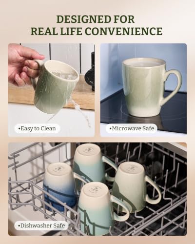 Coffee Mugs Set (8pcs / Glacier-Sage Green)