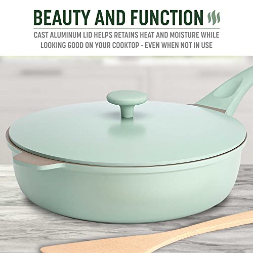 All-in-One Pan, Multilayer Nonstick Cookware Set, High-Performance Construction, Multipurpose Design Replaces Multiple Pots and Pans, Dishwasher Safe, 11-Inch, 4.4-Quart Capacity, Sage Green (Sage Green / 11-Inch / All-In-One Pan)