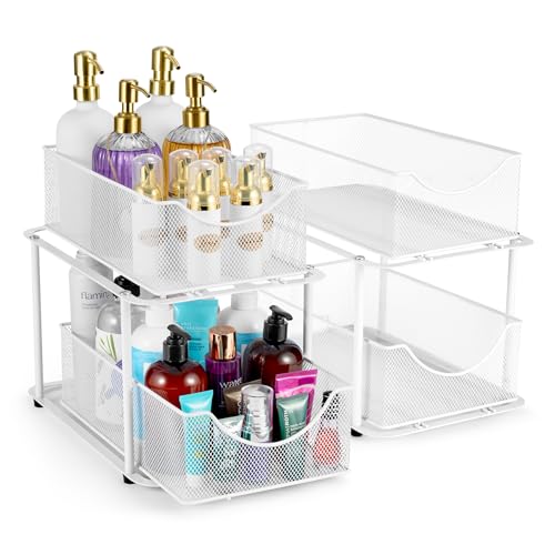 Pull Out Under Sink Organizer (2 Pack / White)