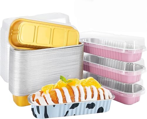 Mini Loaf Baking Pans with Lids (50 Count)
