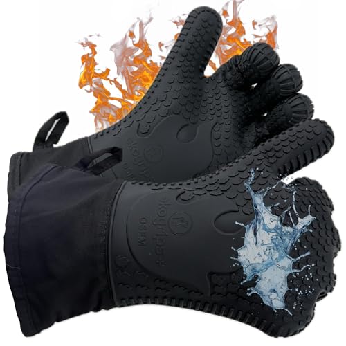 Ekogrips Plus Oven Gloves with Fingers (Black / OSFM)
