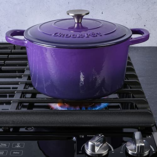 Artisan 5 Quart Round Enameled Cast Iron Dutch Oven (Lavender Purple / 5-Quart)