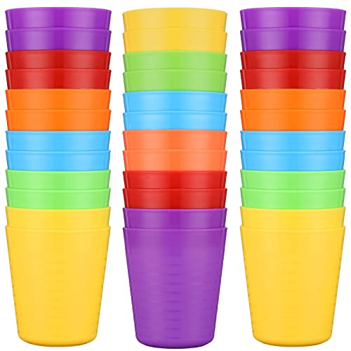36 Pcs Kids Plastic Cups 8 oz Drinking Toddler Cups (Rainbow)