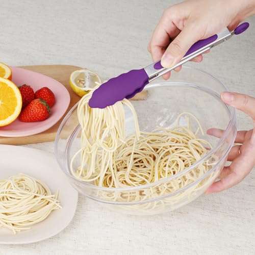 Small Silicone Kitchen Tongs 7 (Purple)