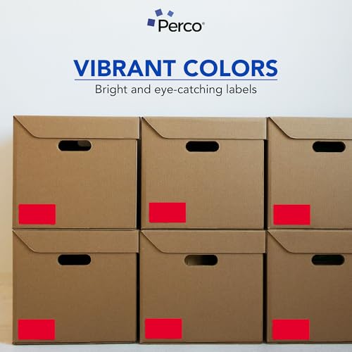 Red 3x5 Inch Perforated Sticker Labels (Mini Roll / Red)