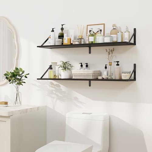 Black Deep Floating Shelves for Wall