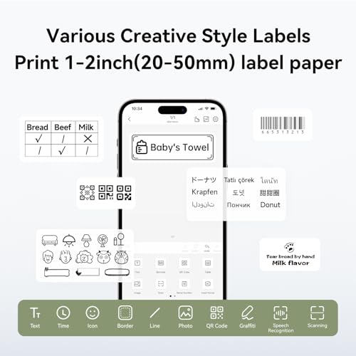 B1 Label Maker Machine with Tape for Home and School