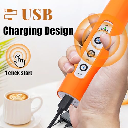 Orange Milk Frother Wand for Coffee (Orange)