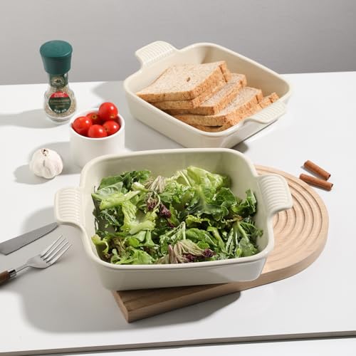 Sweejar Ceramic Baking Dish (Beige / Square 9IN)
