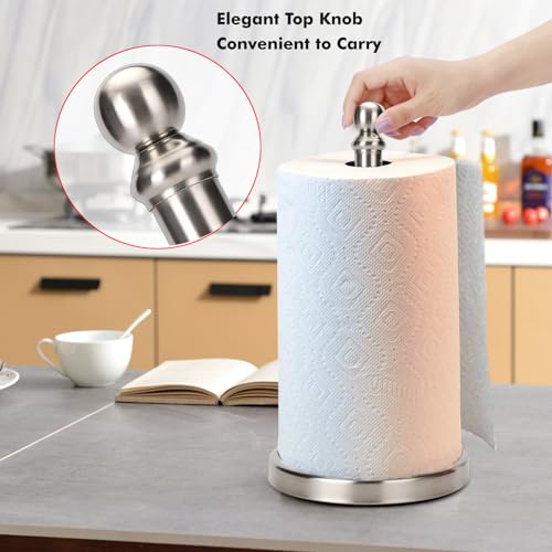 Paper Towel Holder Countertop with Weighted Base