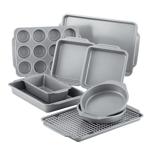 Nonstick Bakeware Set with Cooling Rack for Baking (10-Piece)