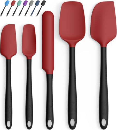 Silicone Spatula Set of 5 (Red Black)