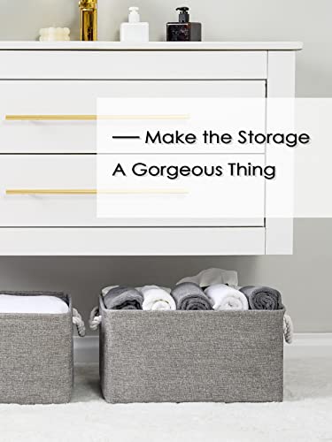 Large Storage Bins (Grey / Large - 15.7Lx11.8Wx8.3H)