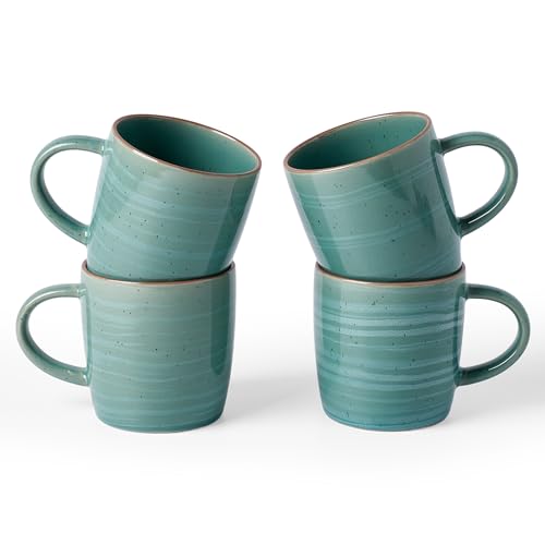 Coffee Mugs Set of 4 (Meteor-Peacock Green / 4 Count (Pack of 1))