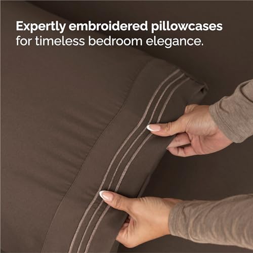 Split King Size 5 Piece Sheet Set (09 - Brown / Split King Size)
