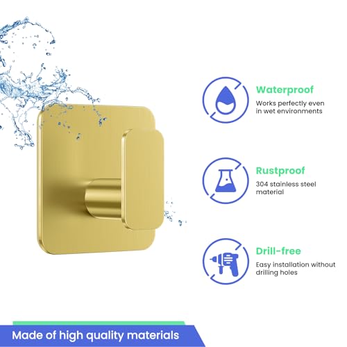 Gold Hooks for Hanging Heavy Duty (Gold-6)