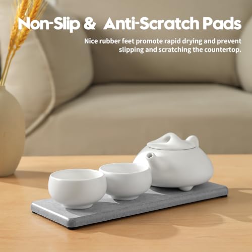2PCS Bathroom Counter Vanity Trays (2 Pack - Light Gray / 9" x 3.5")