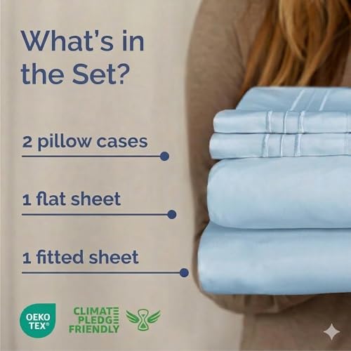 Cal King Size 4 Piece Sheet Set (21 - Baby Blue / California King)