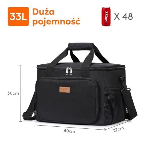 Insulated Lunch Box for Men (Black / Mega (33L))